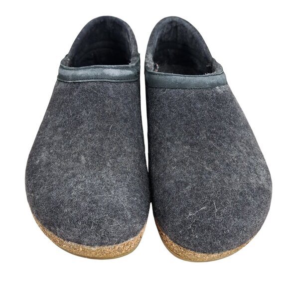 Haflinger Boiled Wool Grizzly Gray Clogs Slippers Size 38 US 7 Felt Cork Comfort - Picture 6 of 13